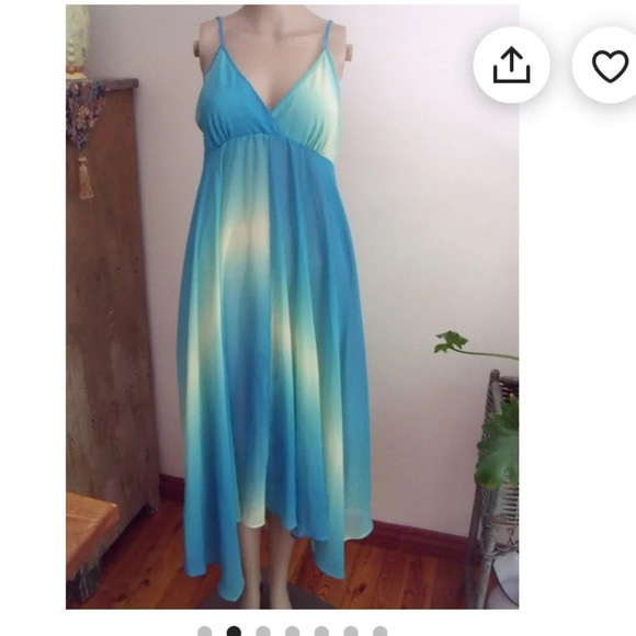 La Vie En Rose Other - -  Vintage la vie en rose slip dress teal blueish green size medium